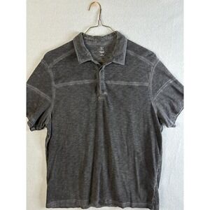 INC International Concepts Mens Large Gray Cotton Short Sleeve Polo Shirt